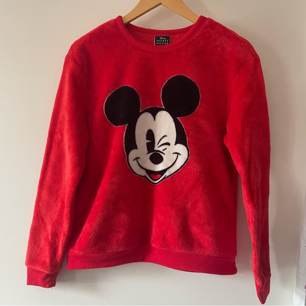 Disney Red Mickey Mouse Crewneck Sweatshirt